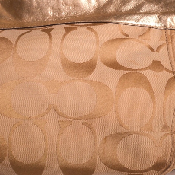 Coach Signature Zoe Gold and Tan shoulder bag - Picture 3 of 5